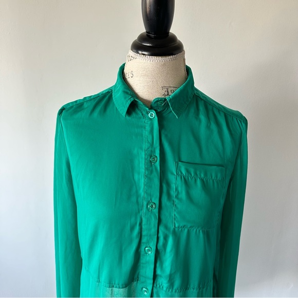 Free People Semi Sheer Long Sleeve Blouse Small - Picture 8 of 15